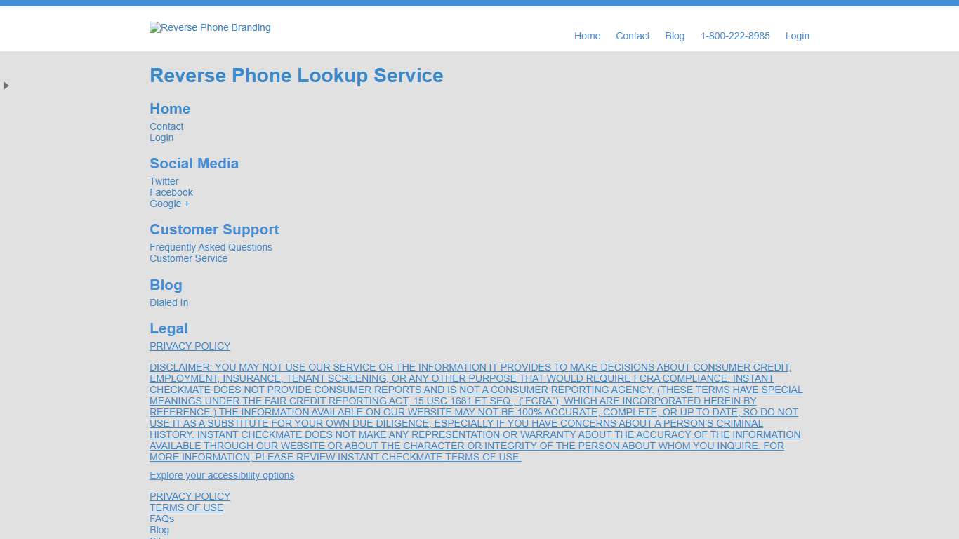 Reverse Phone Lookup